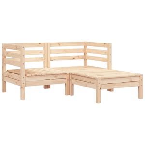 vidaXL Canap&eacute; de jardin 2 places et repose-pied bois pin massif