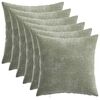 vidaXL Housse de coussin 6 pc HEERLEN Vert 40 x 40 cm Tissu Chenille