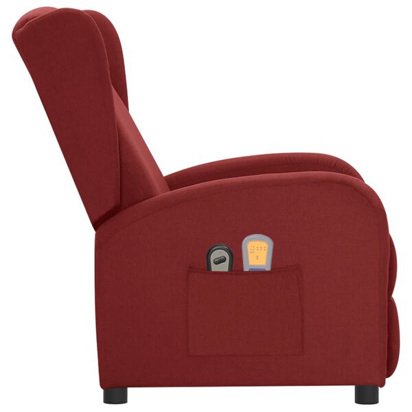 vidaXL Fauteuil électrique de massage Bordeaux Tissu