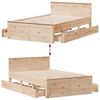 vidaXL Cadre de lit sans matelas avec t&ecirc;te de lit 120x200 cm bois pin