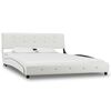vidaXL Lit avec matelas Blanc Similicuir 140x200 cm