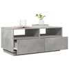 vidaXL Table basse avec lumières LED gris béton 90x49x40 cm