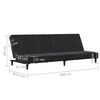 vidaXL Canap&eacute;-lit &agrave; 2 places Noir Velours