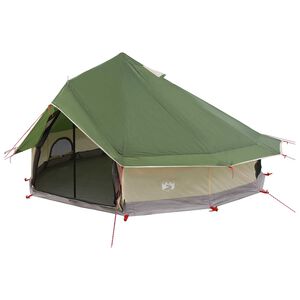 vidaXL Tente familiale tipi 6 personnes gris et orange imperm&eacute;able