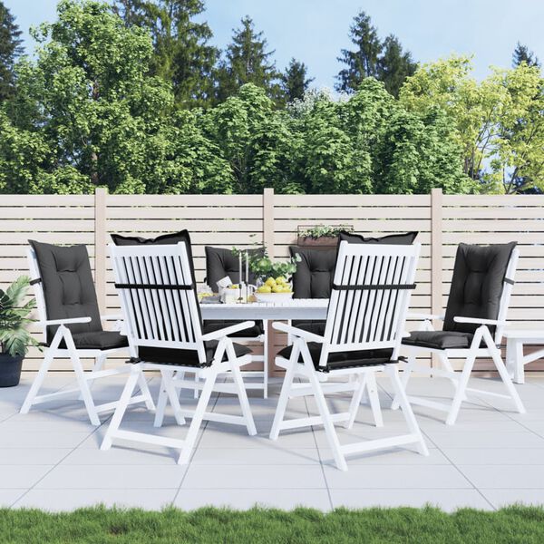 vidaXL Coussins de chaise &agrave; dossier haut lot de 6 anthracite m&eacute;lang&eacute;