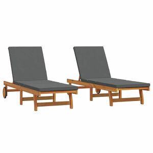 vidaXL Transat 2 pc Bois d'Acacia Massif Marron