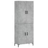 vidaXL Buffet haut Gris b&eacute;ton 69,5x34x180 cm Bois d'ing&eacute;nierie