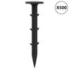 vidaXL Piquets de sol 500 pcs Noir &Oslash;3 x 11 cm Plastique