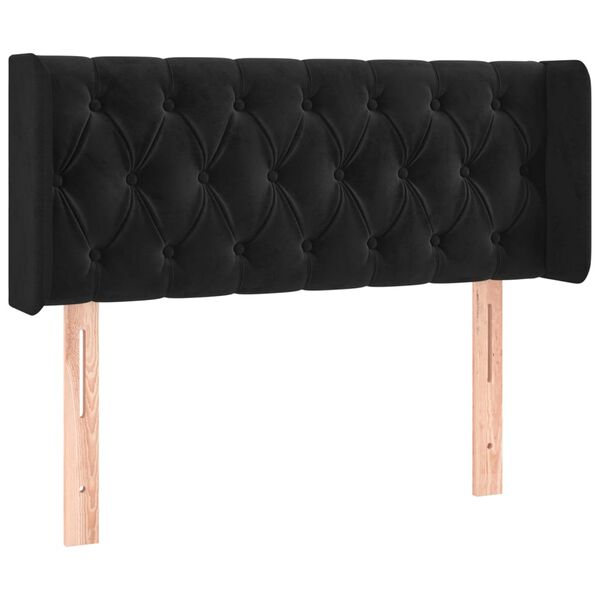 vidaXL T&ecirc;te de lit avec oreilles Noir 103x16x78/88 cm Velours