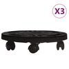 vidaXL Chariots à plantes avec roues 3 pcs Diamètre 30 cm Noir 170 kg