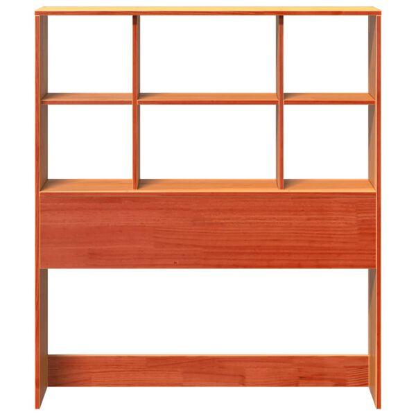 vidaXL T&ecirc;te de lit avec rangement cire marron 90 cm bois massif de pin