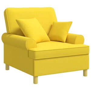 vidaXL Fauteuil XL avec coussins Jaune clair Tissu