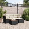 vidaXL Salon de jardin 5 pcs avec coussins noir r&eacute;sine tress&eacute;e