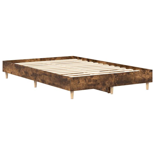 vidaXL Cadre de lit sans matelas chêne fumé 120x190 cm bois ingénierie