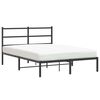vidaXL Cadre de lit m&eacute;tal sans matelas avec t&ecirc;te de lit noir 140x200cm