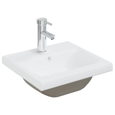 vidaXL Armoire d'évier avec lavabo intégré blanc et chêne sonoma