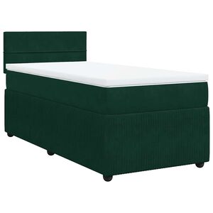 vidaXL Sommier &agrave; lattes de lit et matelas Vert fonc&eacute; 80x200 cm Velours