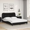 vidaXL Lit avec matelas Hvar noir et blanc 140x190 cm similicuir