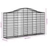 vidaXL Paniers à gabions arqués 9 pcs 200x30x100/120 cm Fer galvanisé