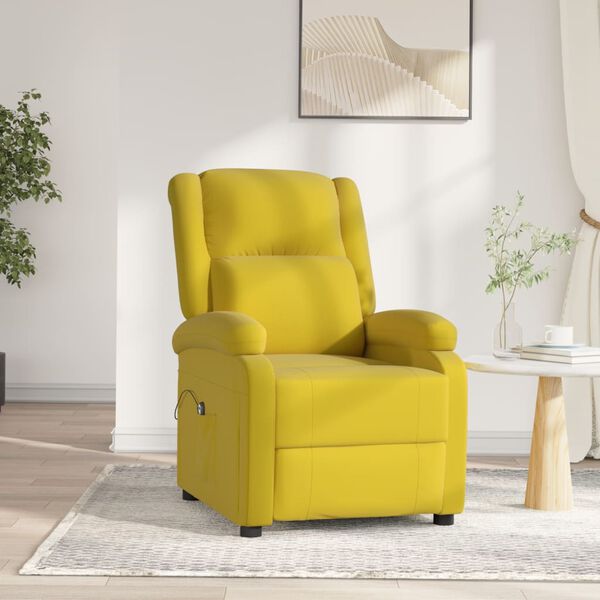 vidaXL Fauteuil inclinable &eacute;lectrique jaune velours