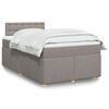 vidaXL Sommier &agrave; lattes de lit avec matelas taupe 120x190 cm tissu