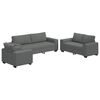 vidaXL Ensemble de canap&eacute; 3 pcs avec coussins en tissu gris fonc&eacute;