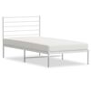 vidaXL Cadre de lit m&eacute;tal sans matelas et t&ecirc;te de lit blanc 100x190 cm