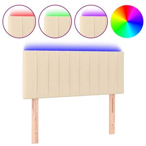 vidaXL T&ecirc;te de lit &agrave; LED Cr&egrave;me 80x5x78/88 cm Tissu