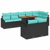 vidaXL Ensemble de salle &agrave; manger pour jardin 9 pcs Noir et Sarcelle