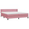 vidaXL Sommier &agrave; lattes de lit avec matelas rose 180x220 cm velours