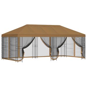 vidaXL Gazebo avec murs lat&eacute;raux 6 x 3 m Beige Polyester et Acier 190
