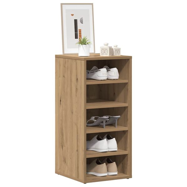 vidaXL Armoire &agrave; chaussures ch&ecirc;ne artisanal bois d'ing&eacute;nierie