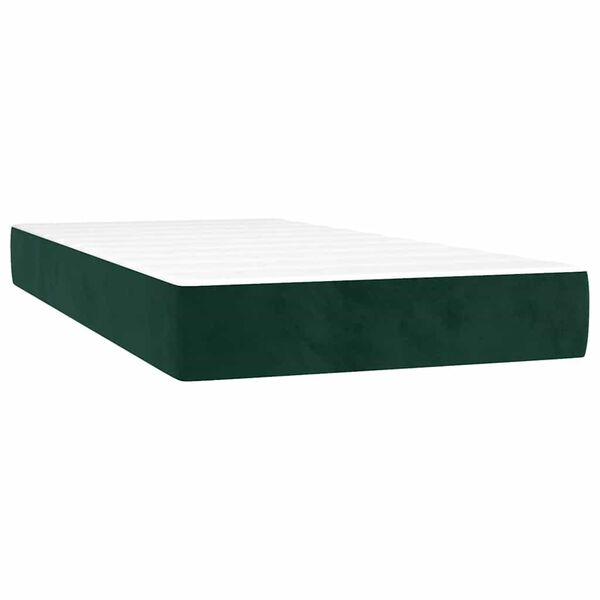 vidaXL Sommier &agrave; lattes de lit avec matelas Vert fonc&eacute; 90x190 cm