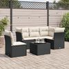 vidaXL Salon de jardin 6 pcs avec coussins noir r&eacute;sine tress&eacute;e