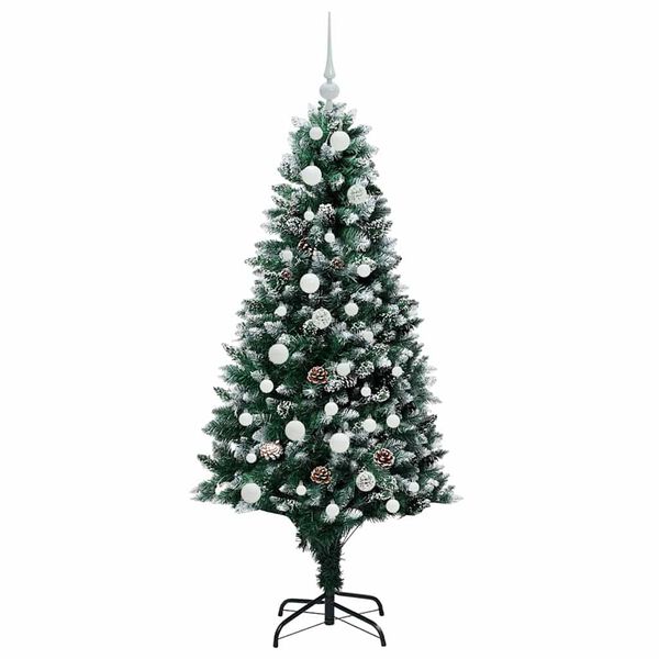 vidaXL Sapin de Noël artificiel Vert 150 cm PVC, Acier et Plastique
