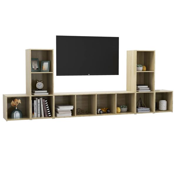 vidaXL Ensemble de meubles TV 5 pcs Ch&ecirc;ne sonoma Bois d'ing&eacute;nierie