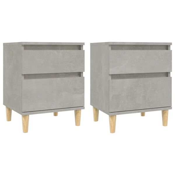 vidaXL Tables de chevet 2 pcs Gris b&eacute;ton 40x35x50 cm