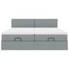 VidaXL Cadre de lit ottoman et matelas gris clair 200x200cm tissu