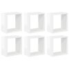 vidaXL &Eacute;tag&egrave;res cube murales 6 pcs Blanc brillant 26x15x26 cm