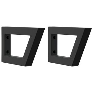 vidaXL Supports d'&eacute;tag&egrave;res pour lavabo 2 pcs noir trap&egrave;ze acier