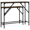 vidaXL Tables console 2 pcs ch&ecirc;ne marron bois d'ing&eacute;nierie