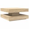 vidaXL Table basse rotative &agrave; 360 degr&eacute;s ch&ecirc;ne sonoma 70x70x34,5 cm