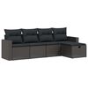 vidaXL Salon de jardin 5 pcs avec coussins noir r&eacute;sine tress&eacute;e