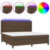 vidaXL Sommier &agrave; lattes de lit matelas et LED Marron fonc&eacute; 200x200 cm