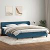 vidaXL Sommier &agrave; lattes de lit et matelas bleu fonc&eacute; 180x210cm velours