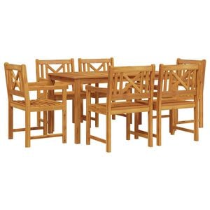 vidaXL Ensemble de salle &agrave; manger pour jardin 7 pcs Marron