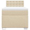vidaXL Sommier &agrave; lattes de lit avec matelas Cr&egrave;me 80x200 cm Tissu