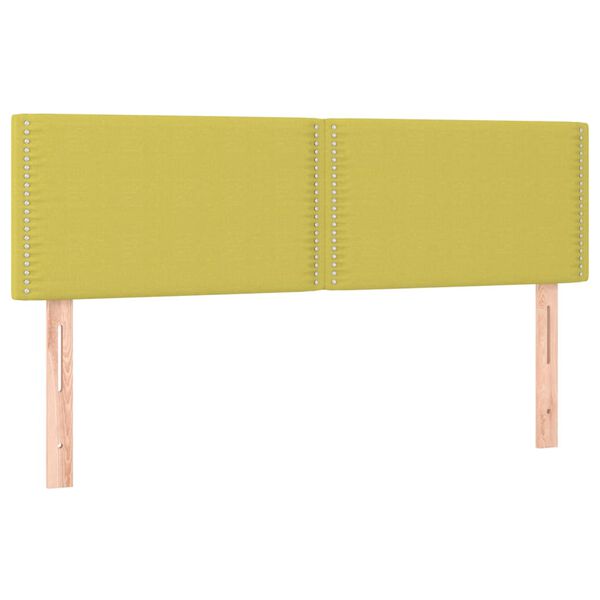 vidaXL T&ecirc;te de lit &agrave; LED Vert 144x5x78/88 cm Tissu