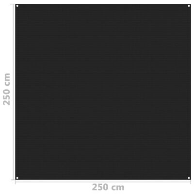 vidaXL Tapis de tente 250x250 cm Noir