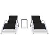 vidaXL Chaises longues lot de 2 avec table aluminium noir